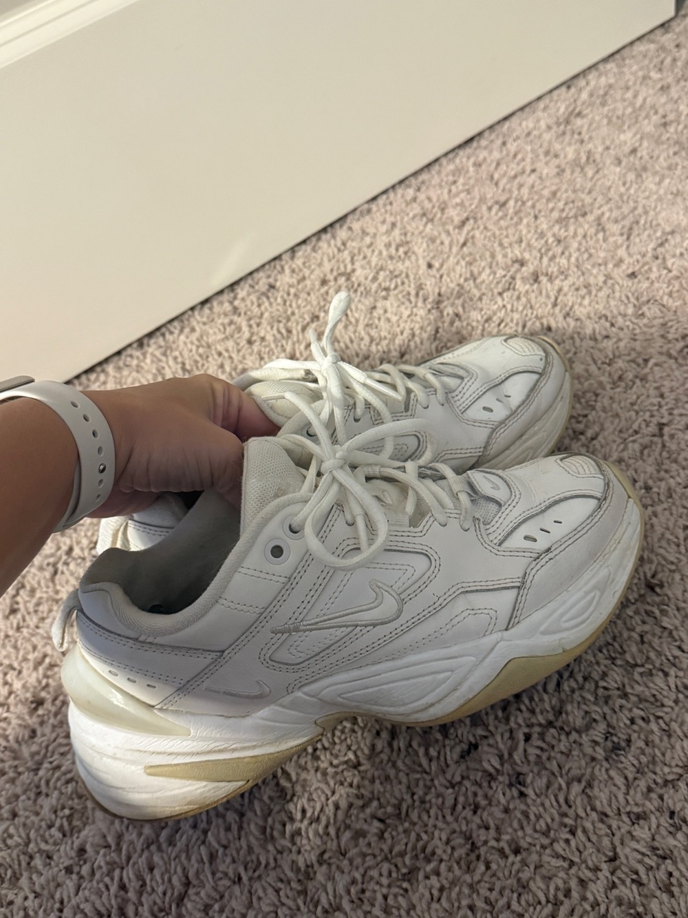 Nike White Women's Chunky Lace-Up Sneakers